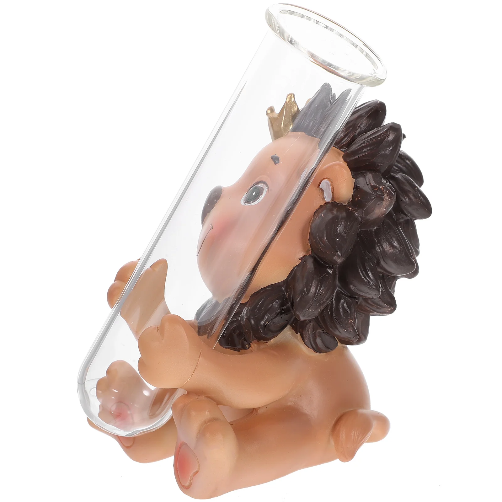 

Lion Hydroponic Plant Vase Clear Glass Tube Animal Desktop Decorative Glass Vase Flower Holder Home Decoration