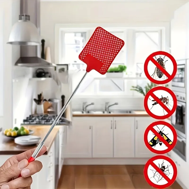 2026New 3/5pcs Of Black Creative Fly Swatter Mosquito Swatter Stainless Steel Expansion Design Fly Repellent Supplies