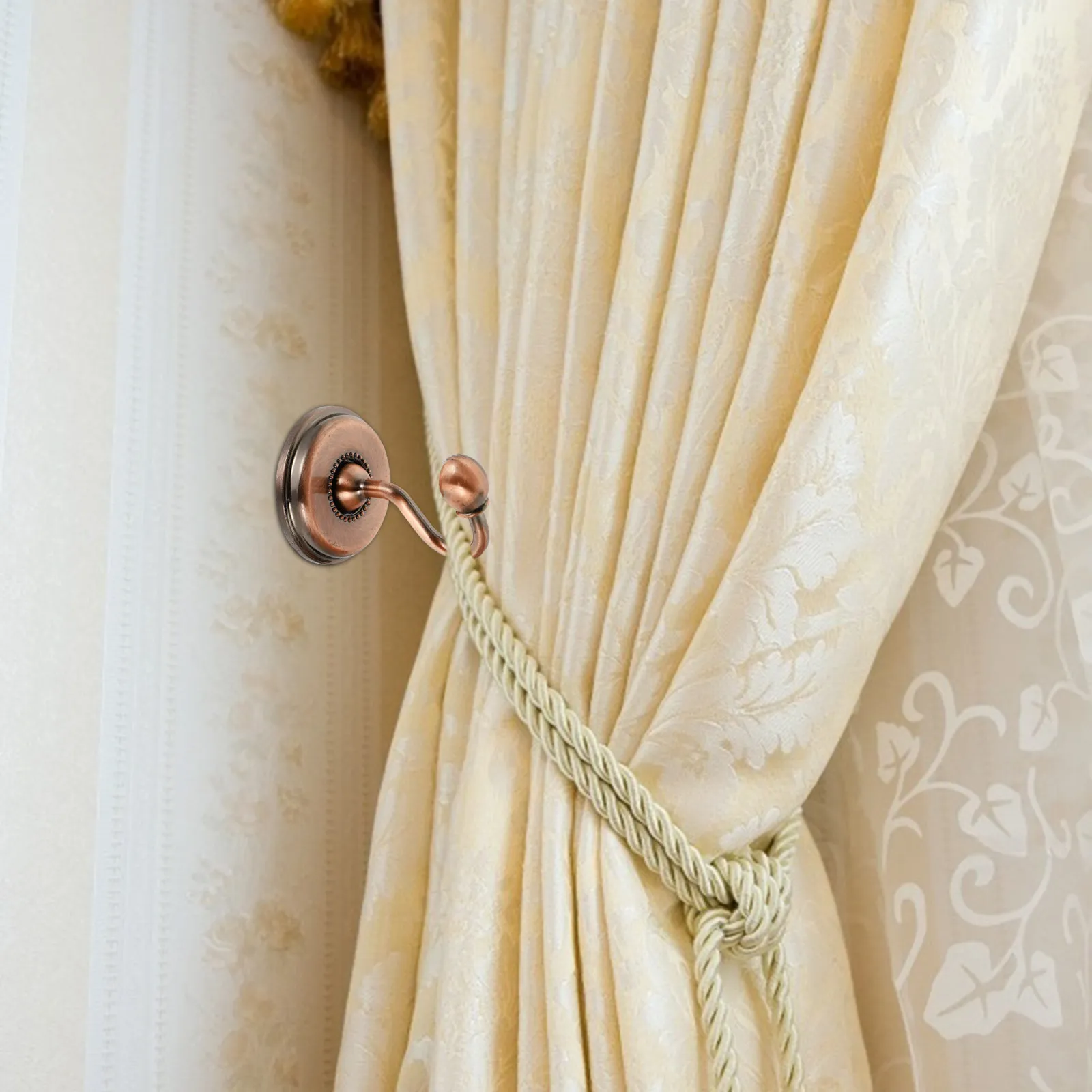 2Pcs Zinc Alloy Curtain Hooks Creative Home Curtain Accessories Practical Wall Hangers for Bathroom Dressing Room Tub