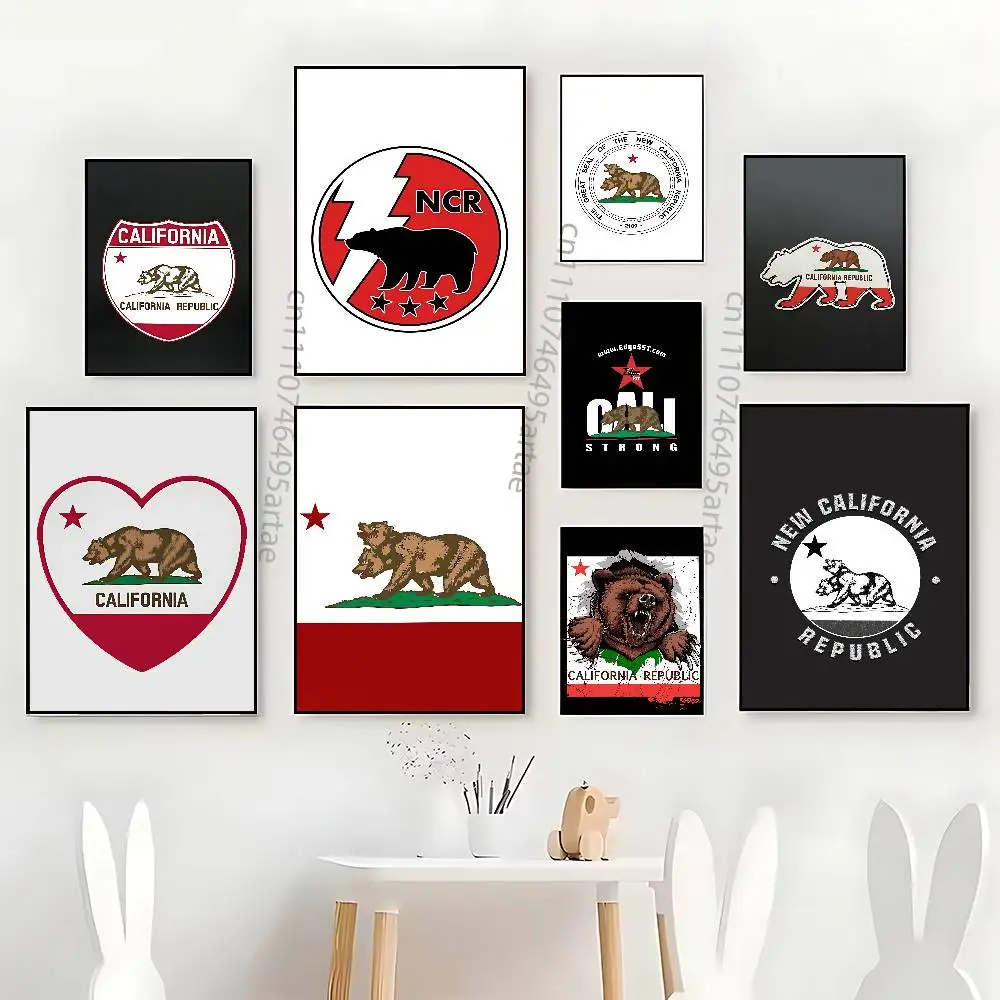 NCR New California Republic Flag Insignia Poster HD Waterproof Self-Adhesive Wall Art – Multi-Scene Use, Top Gift Pick