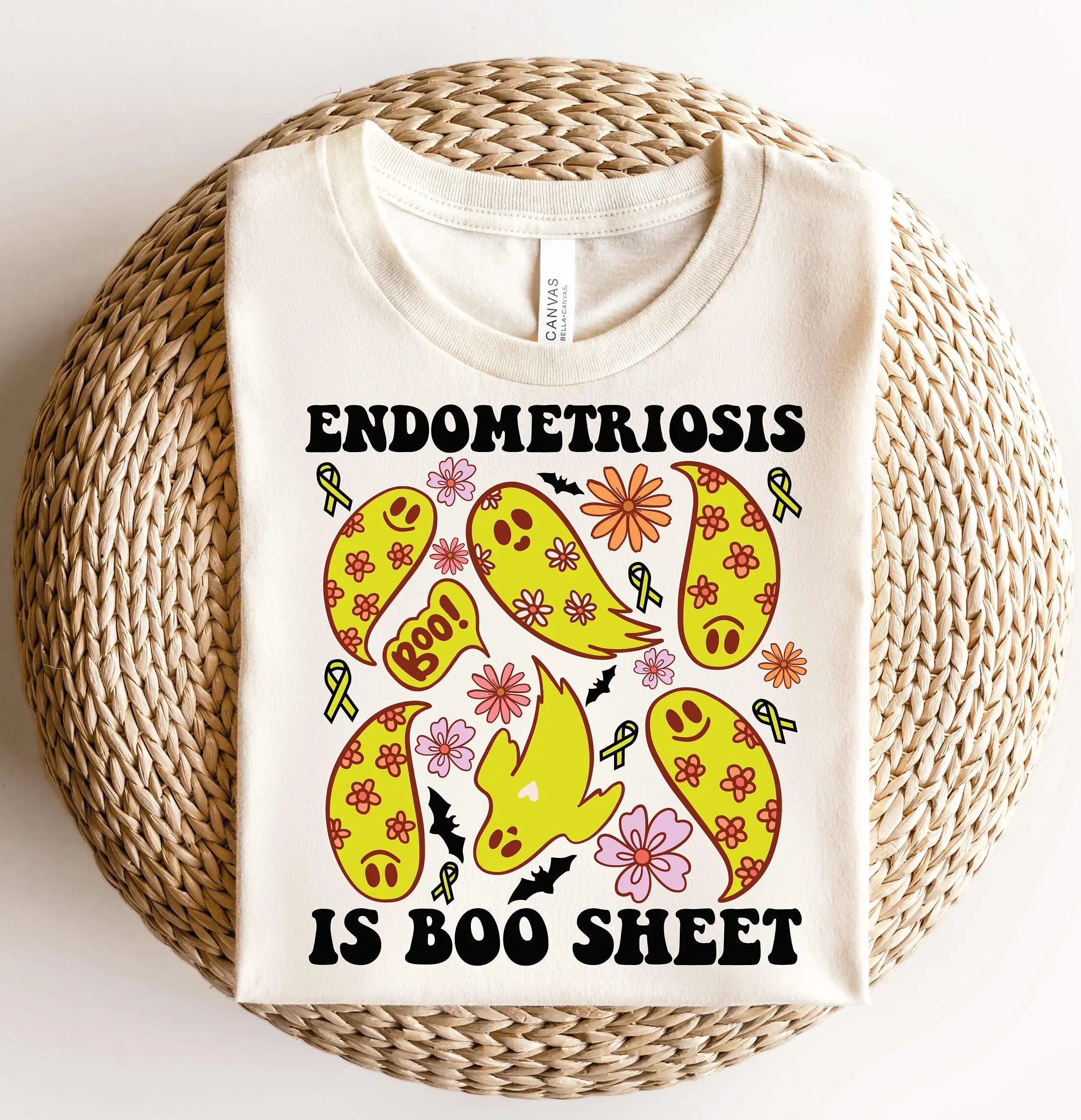 Endometriosis Awareness T Shirt Halloween Ghost Support Nurse