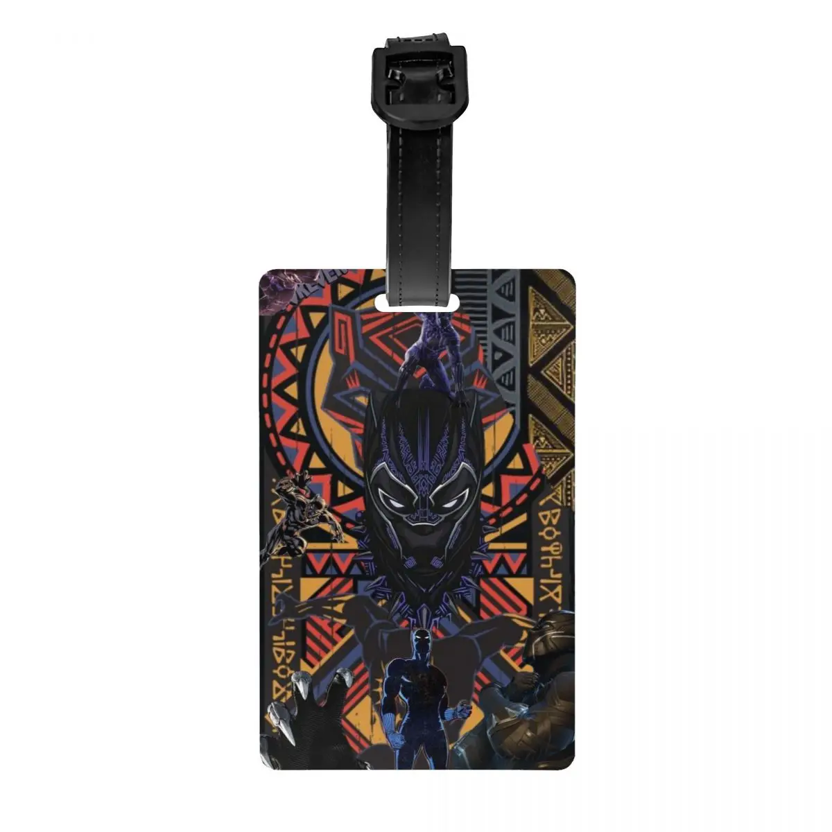 Custom Black Panther Comic Luggage Tag Privacy Protection Anime Wallpaper Baggage Tags Travel Bag Labels Suitcase