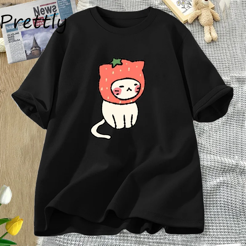 Yoongi Cat T-shirt Funny Printed Cotton Short Sleeve Tees Summer Unisex Women Men T Shirt Casual Round Neck T Shirts Streetwear