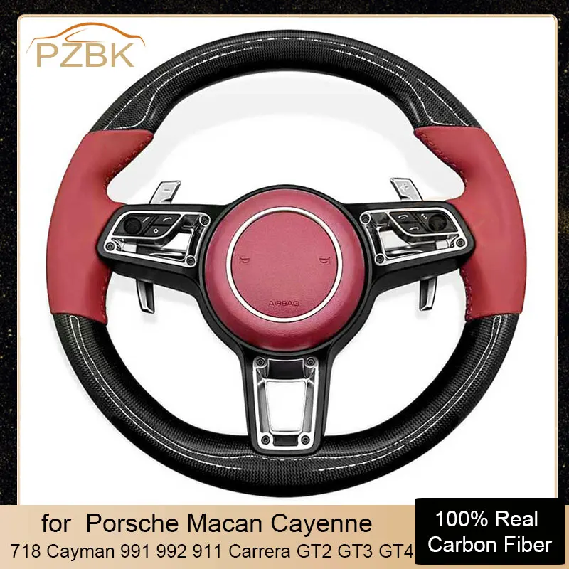 

718 991 911 Carbon Fiber Steering Wheel for Porsche Cayman Boxster Cayenne Panamera Macan Taycan GT2 GT2RS GT3 Modified Parts