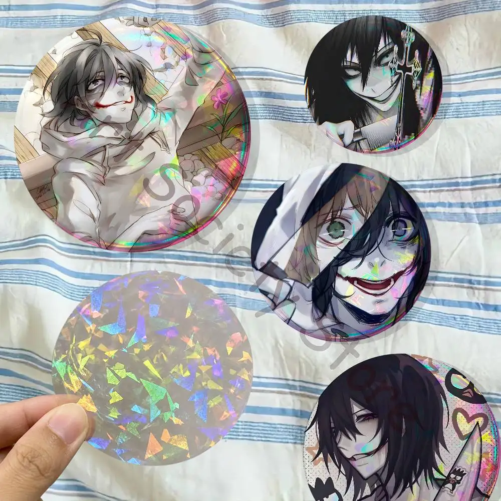 C-Creepypasta Killer Jeff 22mm,32mm,42mm,58mm,75mm Round Badge Brooch for Various Clothing Backpacks Jewelry Accessories Gift