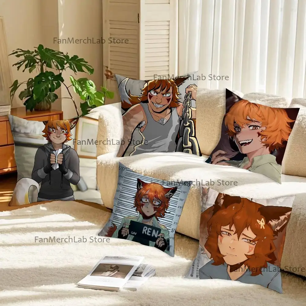 

B-BoyfriendS DeathS Ren Pillow Covers Cartoon Sofa Decorative Home Double-sided Printing Short Plush Cute Cushion Cover