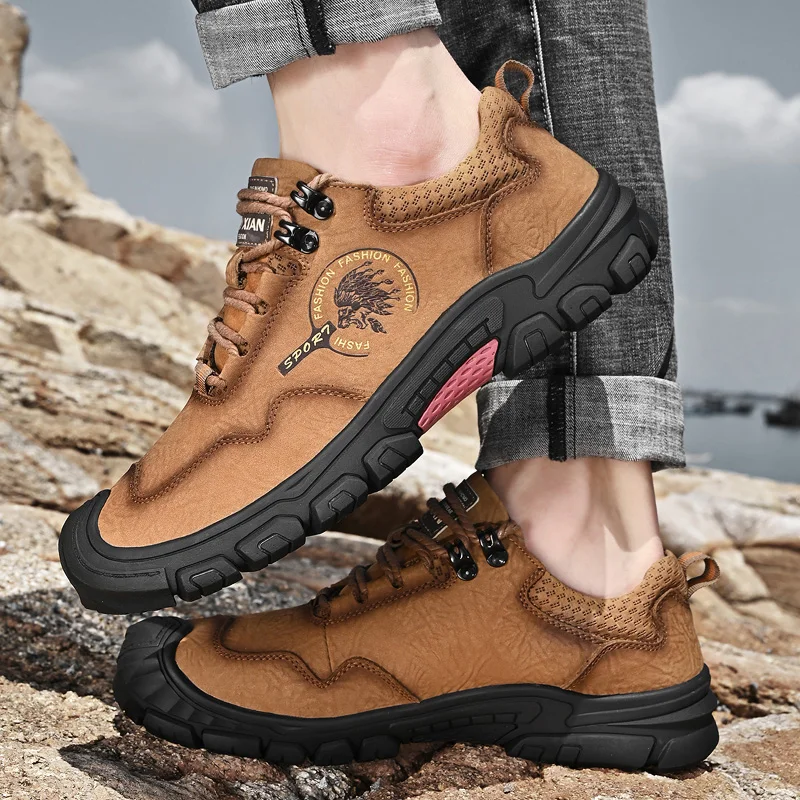 Men's Outdoor Hiking and Mountaineering Ankle Shoes, Anti Slip and Wear-resistant, Men Hiking and Hunting Tactical Sports Shoes