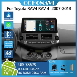 12.3inch Android14 For Toyota RAV4 RAV 4 2007-2013 Car Radio Gps Navigation 7862s 8-core 8+256G 2400*896 carplay Android Auto