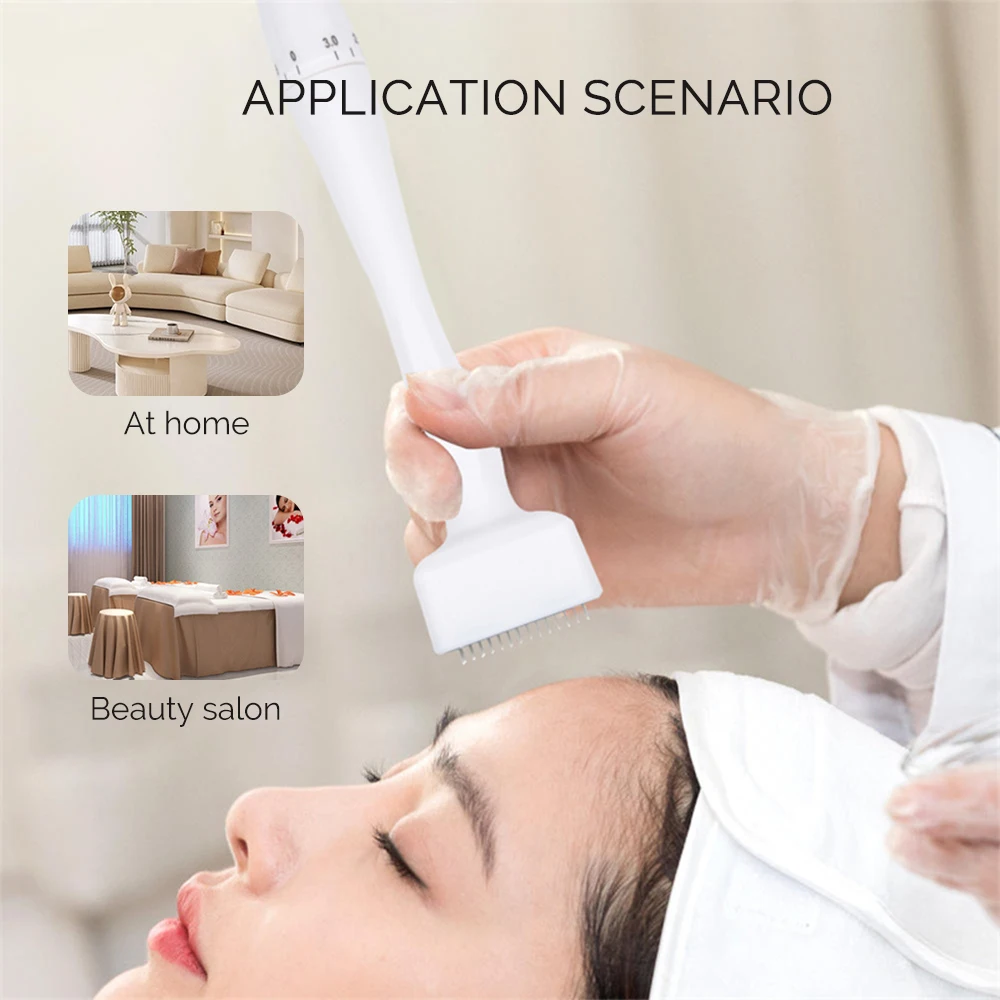 Derma Stamp Roller 140 Titanium Adjustable Needle Length Microneedling Therapy Hair Growth Derma Rolling System