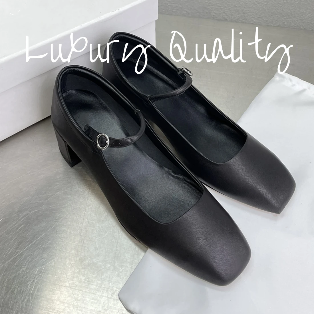 

2024 New Women Shoes Genuine Leather Casual Shoes High heels Flat Shoes Solid Color Workplace Design Soft Comfortable