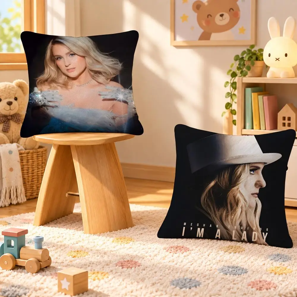 Singer Meghan Trainor Pop Hits Cushion Cover Personalized Decorative Living Room Home Sofa Bedroom Office Car Decor