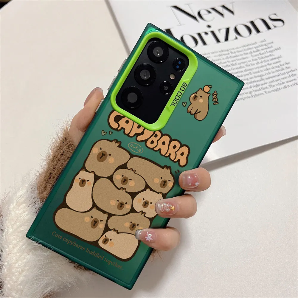 Q Version Capibala Matte Phone Case For Samsung Galaxy A73 A72 A71 A56 A55 A54 A53 A51 A36 A35 A34 A52 A50 A30 S 4G 5G Cover view 2