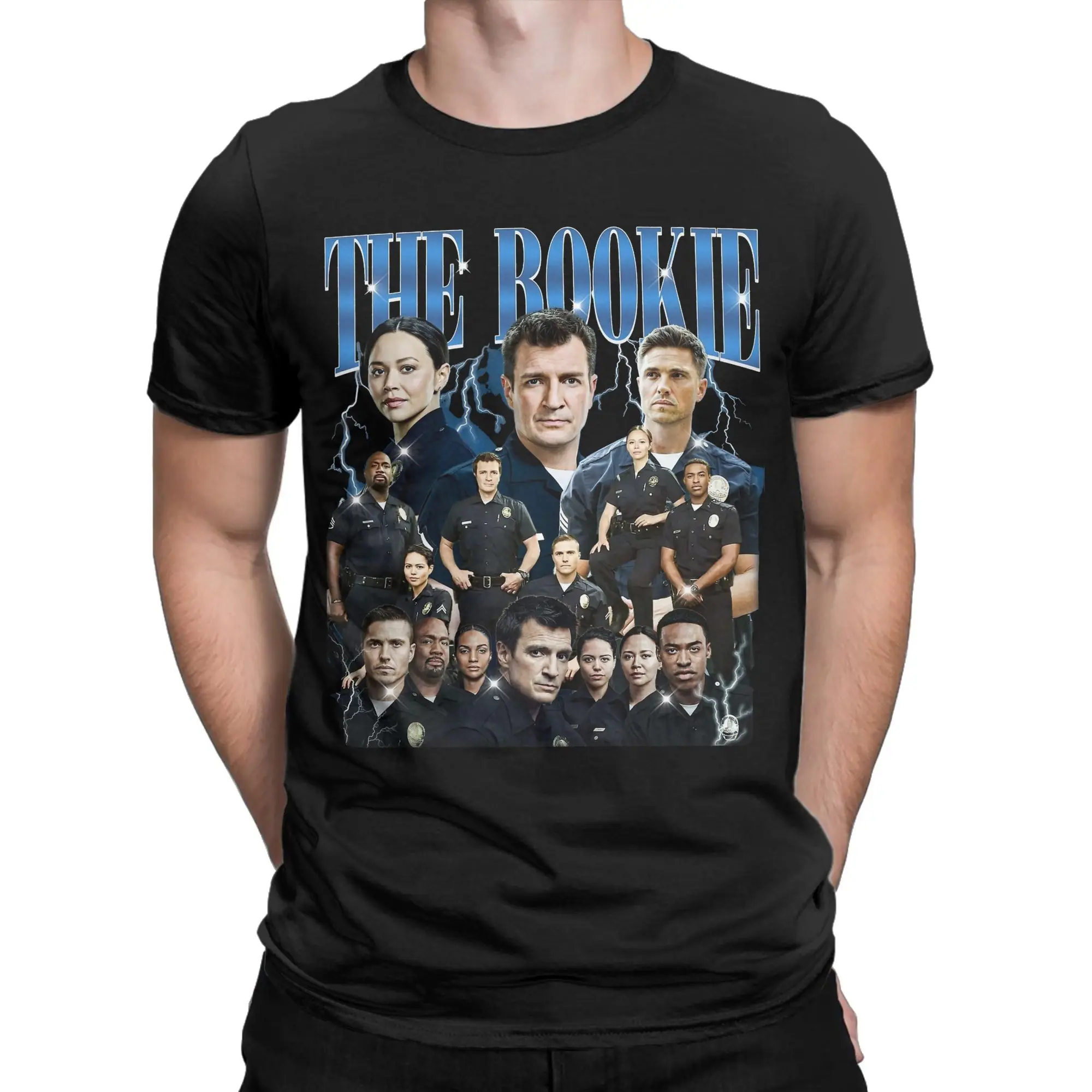 تي شيرت The Rookie Tv Show للرجال تي شيرت قطني عتيق برقبة دائرية وأكمام قصيرة تي شيرت صيفي