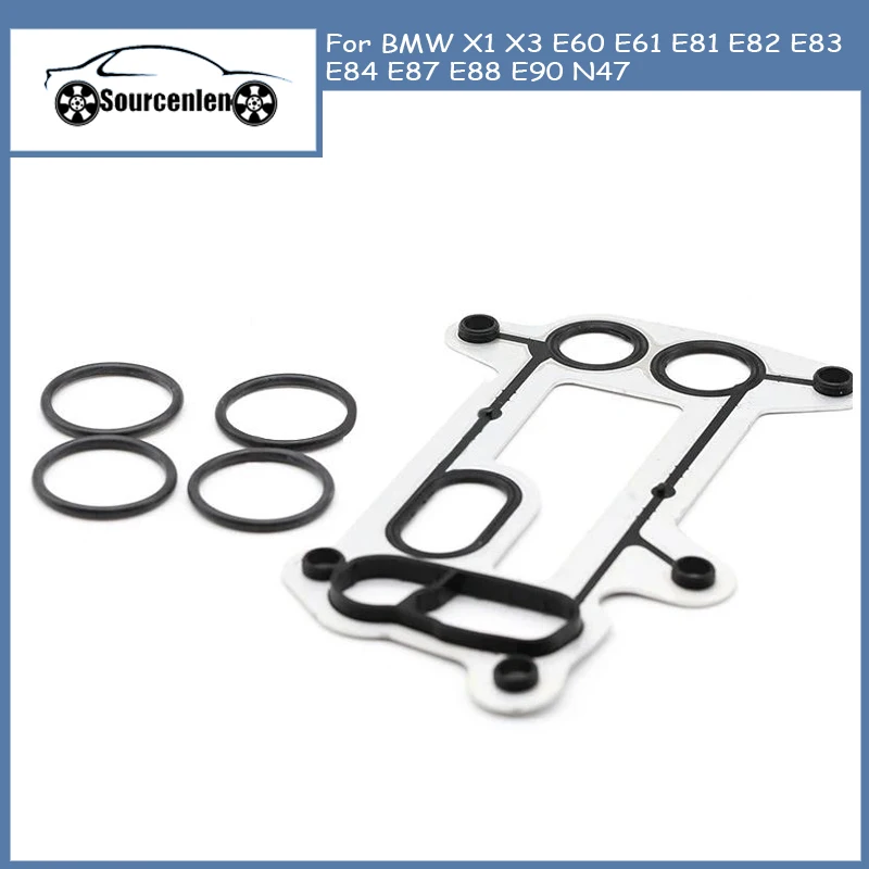 

Корпус масляного фильтра двигателя автомобиля, комплект уплотнительных колец для BMW X1 X3 E60 E61 E81 E82 E83 E84 E87 E88 E90 N47 11427802114