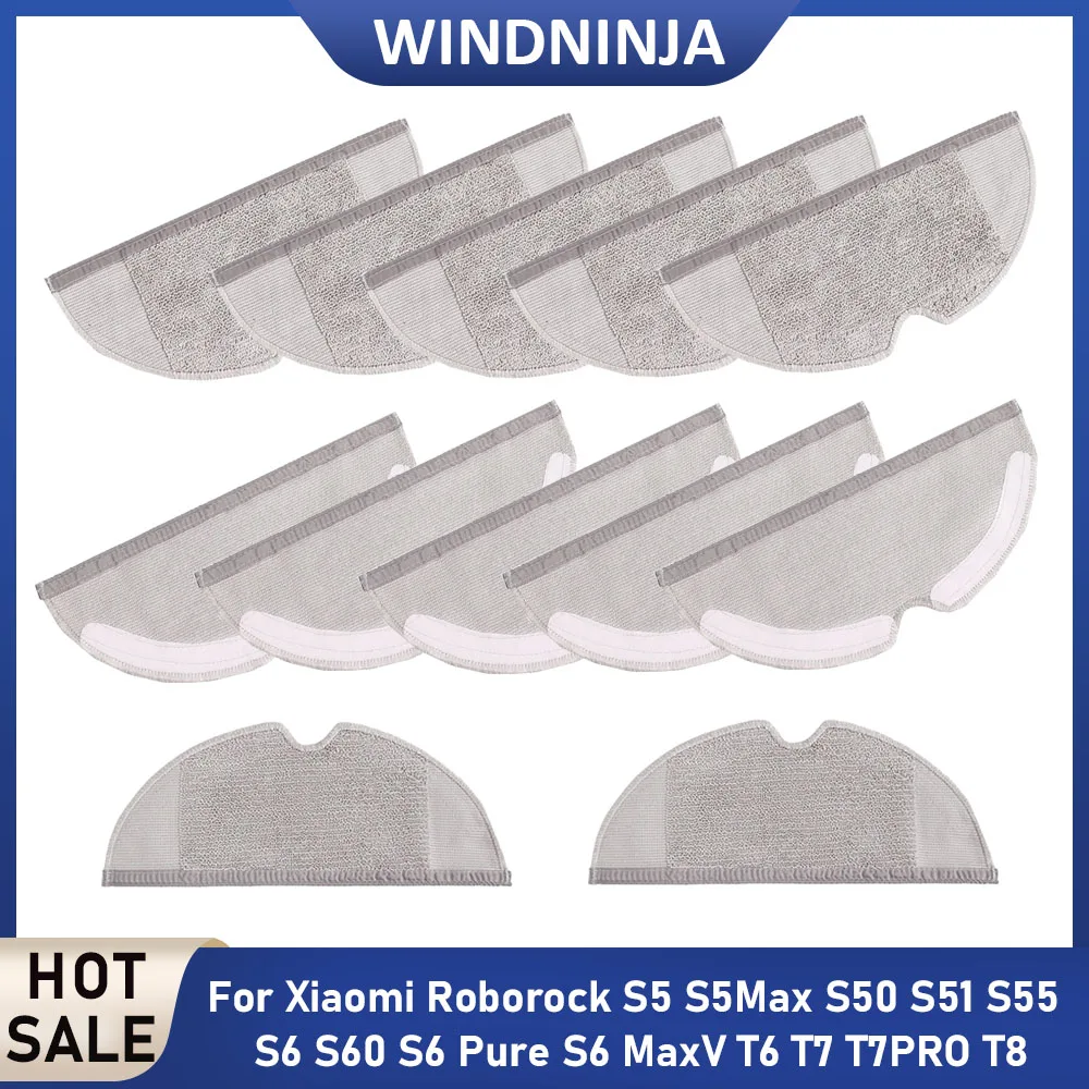 Parts Dry Wet Mop Cloths for Xiaomi Roborock S5 S5Max S50 S51 S55 S6 S60 S6Pure S6MaxV T6 T7 T7PRO T8 Robot Vacuum Deep Cleaning