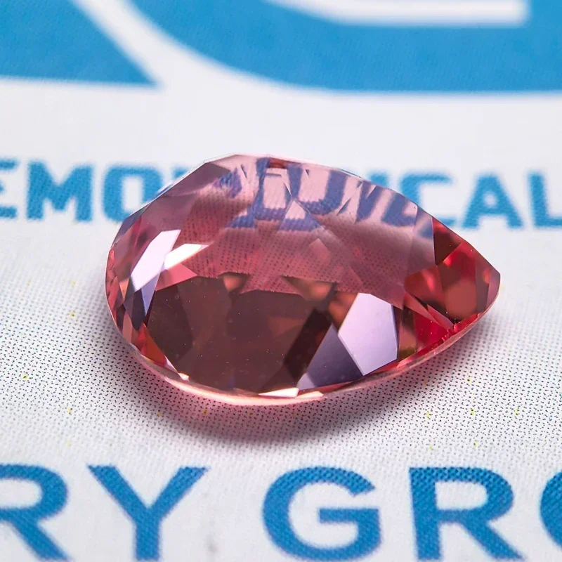 

Wholesale Lab Grown Sapphire Padparadscha Red Lotus Sunrise Color Pear Shape Gemstones for Diy Jewelry Making Selectable Certif