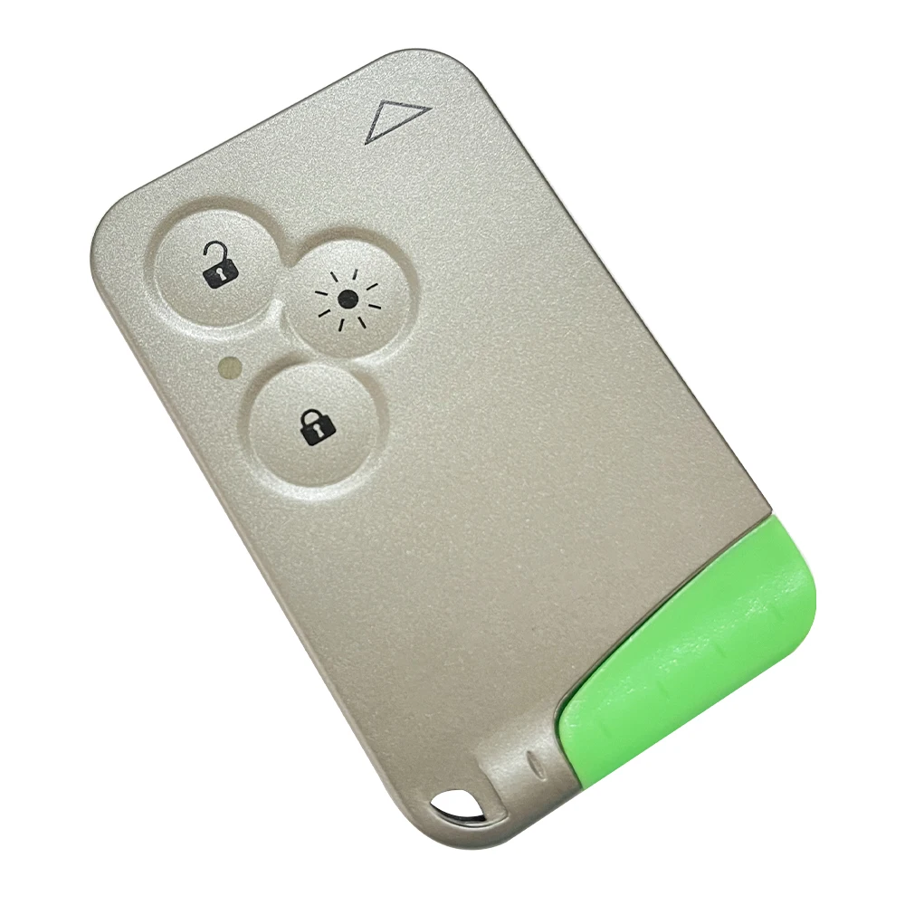 XNRKEY 3 Button/Lighting Button Remote Card Shell for Renault Laguna Card Key Shell With Green Blade