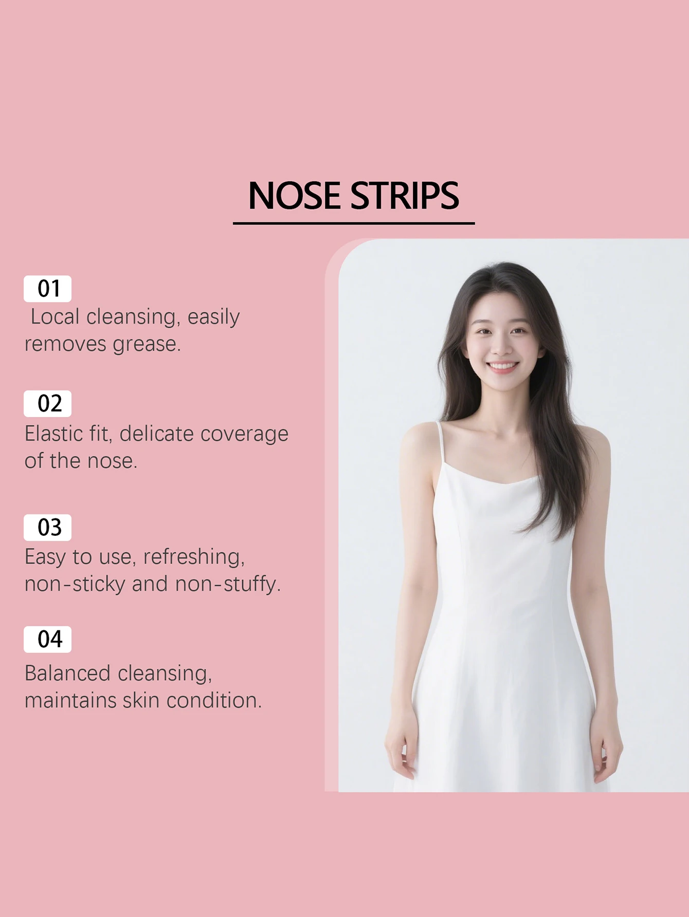 يحتوي صندوق واحد على 20 شريطًا لتنظيف المسام، وشرائط أنف لإزالة الرؤوس السوداء، وشرائط أنف لتقليل المسام.