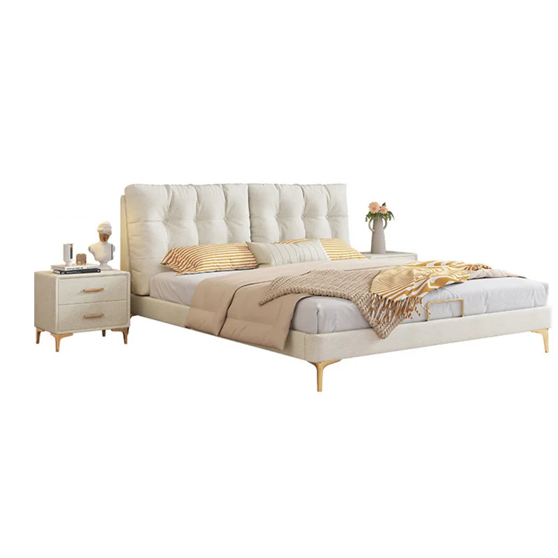 

Italian style, light luxury, cloud, leather bed, simple, modern Internet celebrity ins style, master bedroom