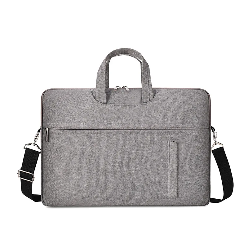 Simples Monocromático Single-ombro Laptop Bag, Negócios Comutar Arquivo Bag, Velvet Liner Bag, 14in, 15.6in