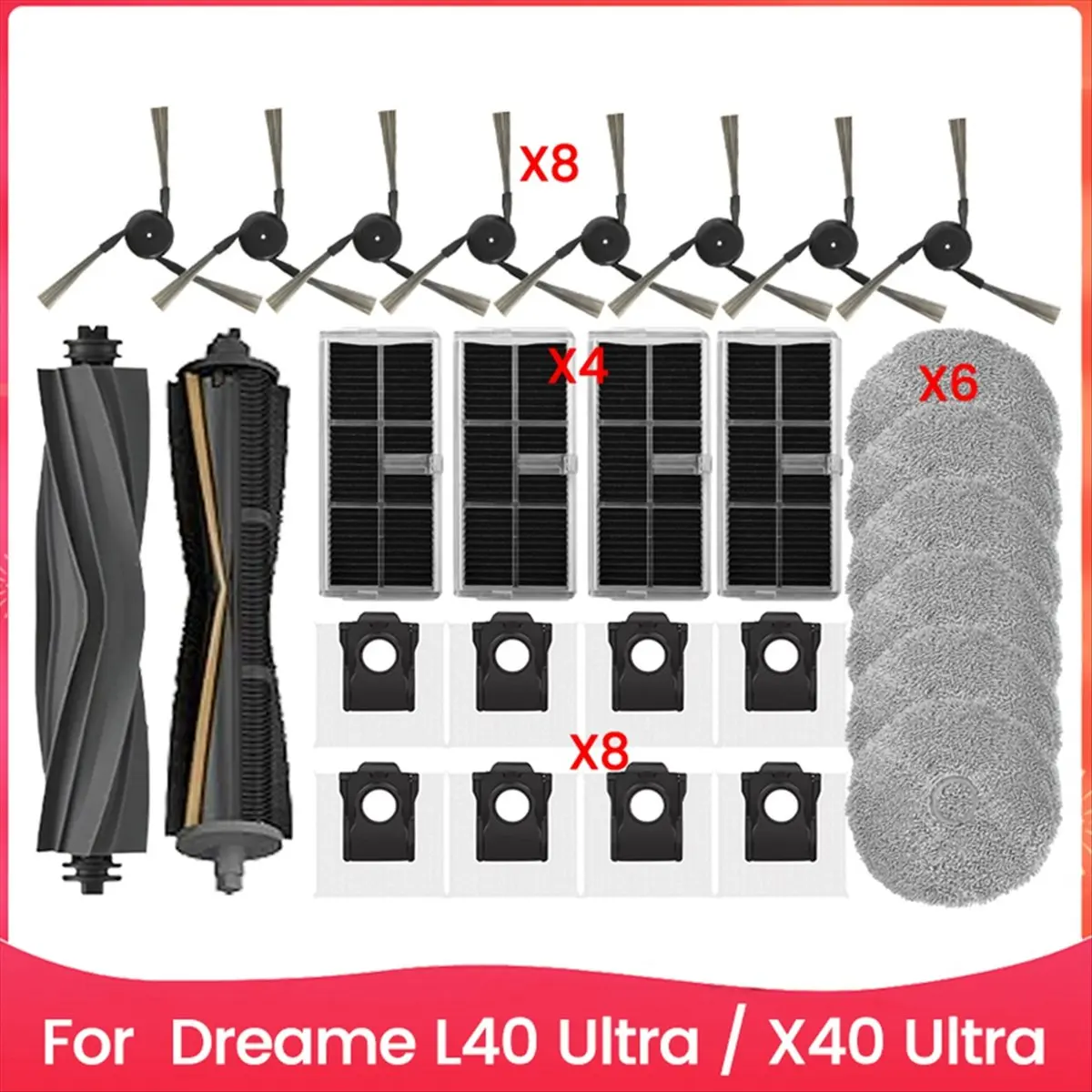 

Запасные части для пылесоса X40 Ultra/L40 Ultra/X40 Pro TriCut, основная боковая щетка, фильтр Hepa, швабра, тканевый мешок для пыли [BWASCLIM]