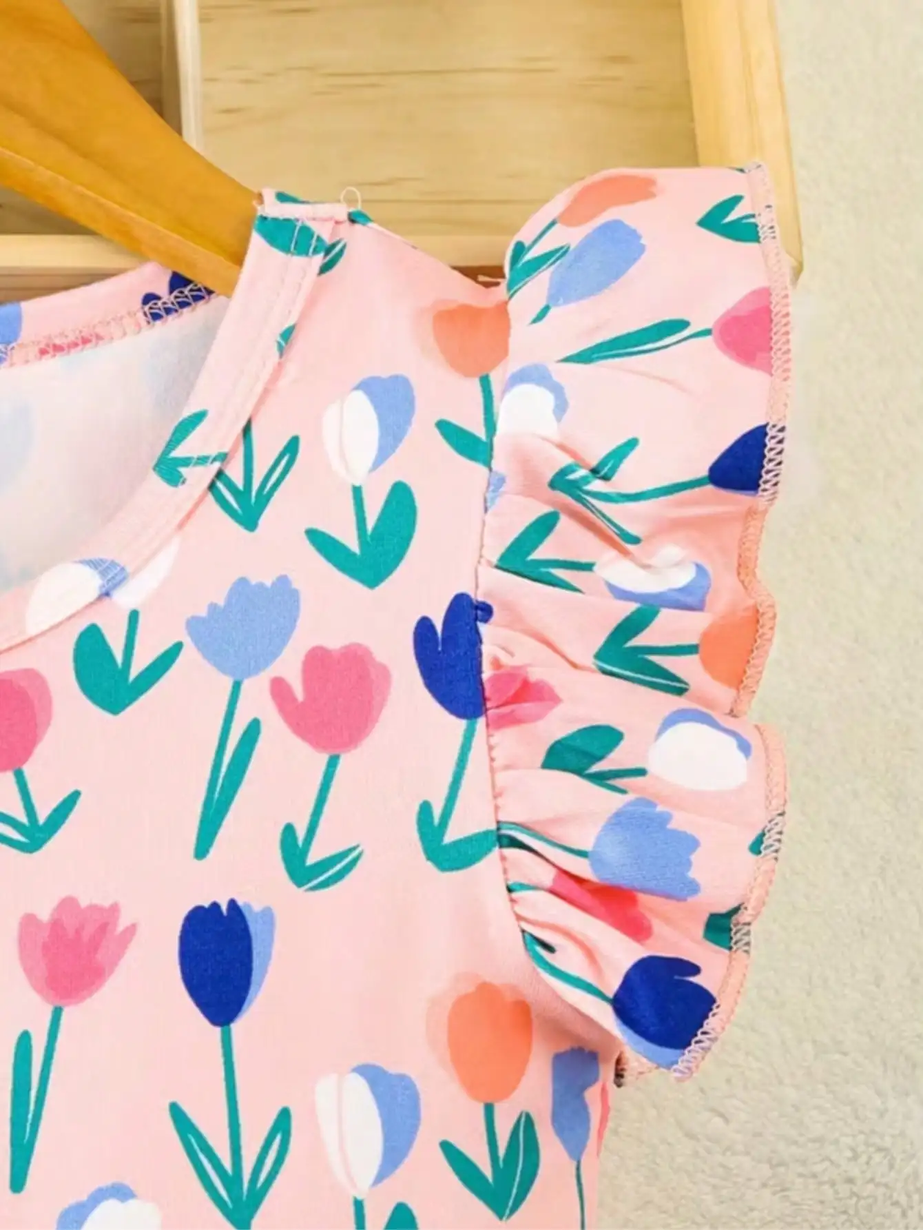 Bezauberndes Mädchen-Sommerkleid - Lila Lotusblatt-Manschette, Meerjungfrauen-Schuppen-Print und Pailletten-Dekoration, Polyester-Netzrock – Detail 19
