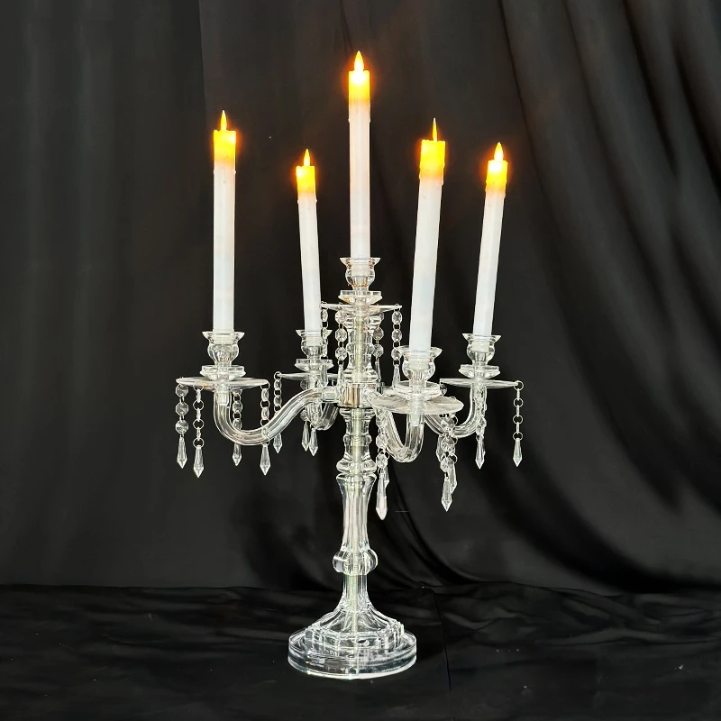 Festival Candle Holder Wedding Table Centerpiece Clear Candle Stand Acrylic Party Decoration