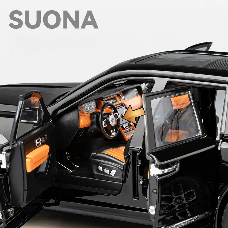 1:20 RR SUV كولينان مانسوري سبيكة لوكسي نموذج سيارة Diecasts لعبة معدنية سيارات نموذج الصوت والضوء هدية للأطفال