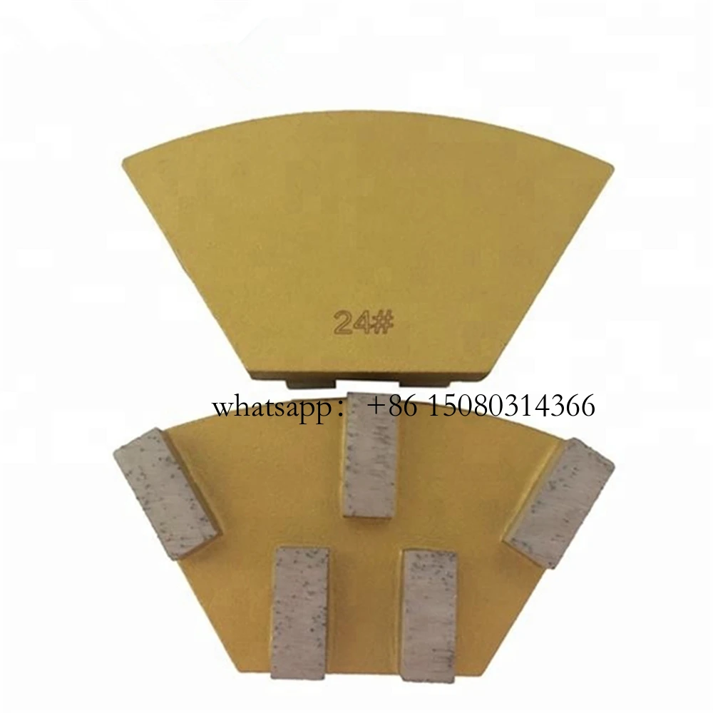 5-Segment Cassani Metal Bond Diamond Grinding Blocks for Concrete Stone Polishing - Pack of 9 Pads