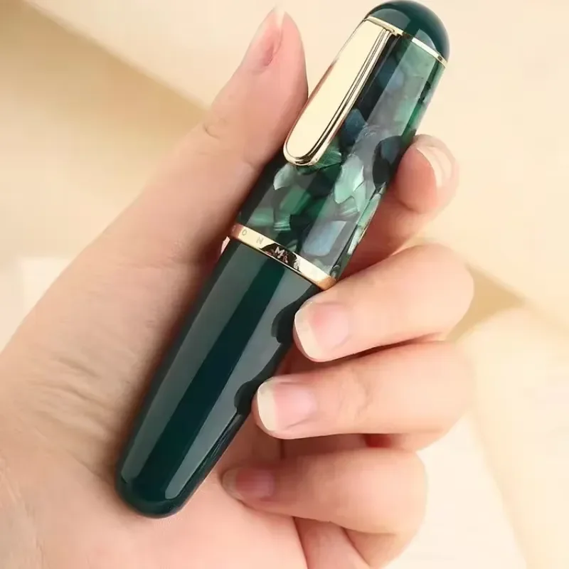 MAJOHN Q1 Mini Pocket Fountain Pen Transparent Wood Acrylic Eyedropper Ink Pen with Iridium EF F Nib Portable Writing Tool