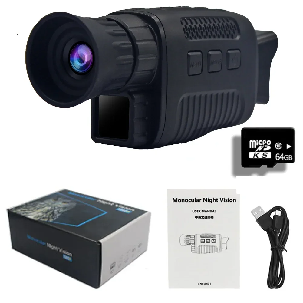 

NV1000 5X Digital Zoom Monocular Telescope Infrared Night Vision Optical Device 9 Languages Photo Video Playback Hunting Boating