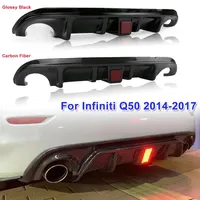 1pc Car Rear Bumper Diffuser Spoiler for Infiniti Q50 2014-2017 (with/without Light)