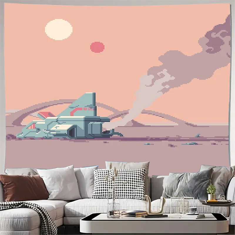 Space Galaxy Tapestry Alien Planet Sci Fi Nebula Tapestry Wall Hanging Cosmic Room Decor Tapestry Aesthetic Room Decor