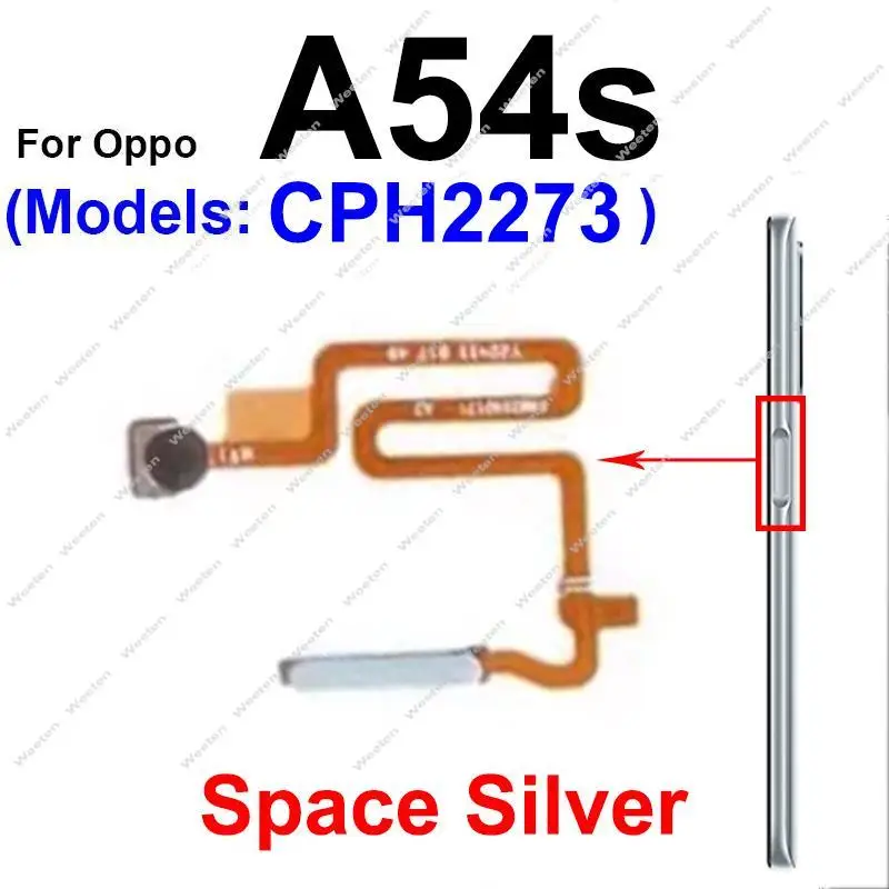 Power Touch Fingerprint Sensor Flex Cable For OPPO A36 A52 A54 A54S 4G/5G Power Buttons Finger Print Sensor Flex Ribbon Parts