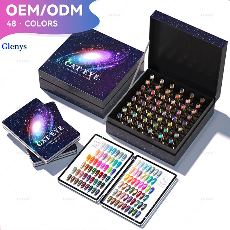 Glenys48 Galaxy Diamond nail polish Gel Popular New Semi permanent Soaking gel UV LED Nail Salon Nail Art Clearcoat Set