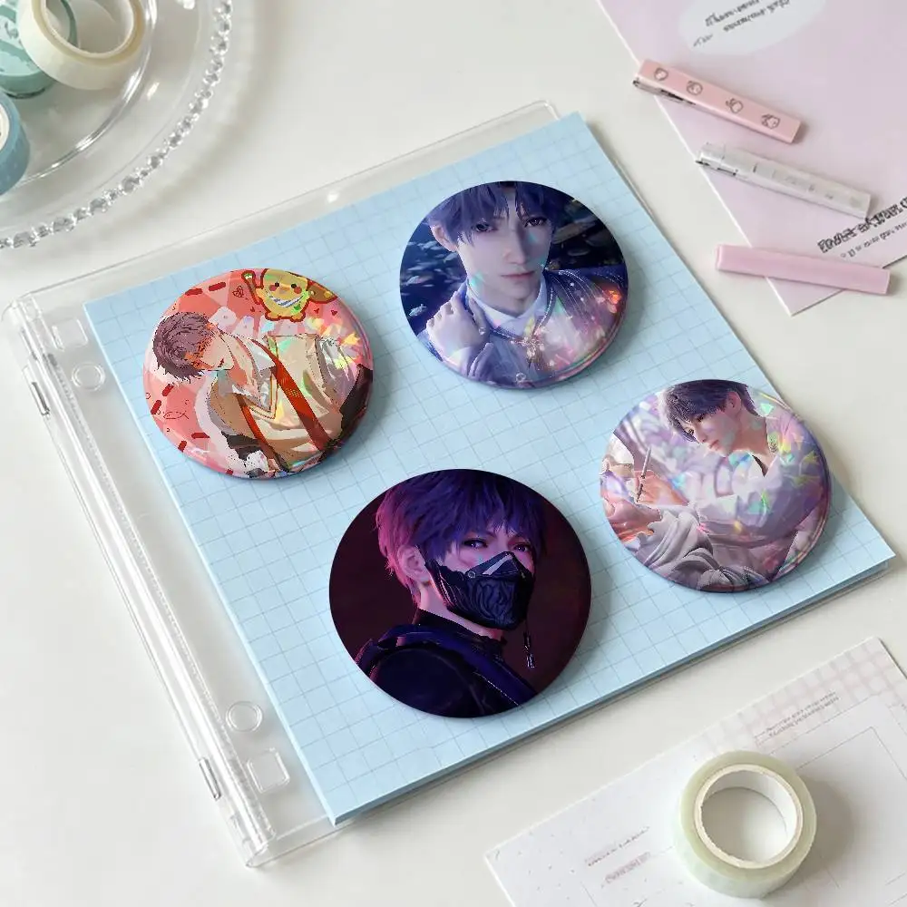 Love And Deep Space Rafayel Enamel Pins Handmade Round Brooch L Killer Yagami Light Cosplay Badge Backpacks Jewelry Gifts