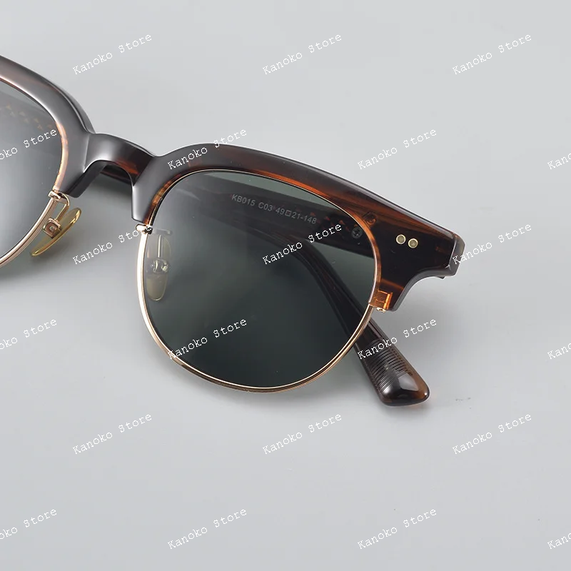Occhiali da sole trasparenti da uomo e da donna vintage fatti a mano, occhiali da sole con mezza montatura, montatura per sopracciglia