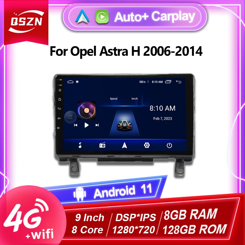 Android 12 2K QLED Radio For Opel Astra H 2006 - 2014 Car Radio Multimedia Video Player Navigation stereo GPS 2din Auto Carplay