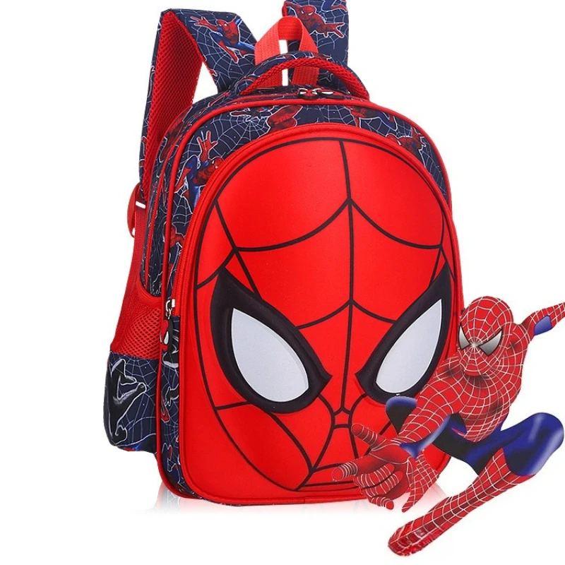 สไปเดอร์แมนกระเป๋าเป้สะพายหลังเด็กกันน้ำ 3D หลายกระเป๋าน่ารักโรงเรียนประถมศึกษากระเป๋านักเรียนชายกระเป๋าเป้สะพายหลังลำลองของขวัญคริสต์มาสฮาโลวีน