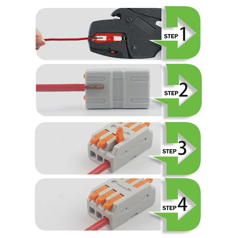 10PCS 2/3 in 2/3 out Quick Wire Connector Universal Compact SPL 222 223 Lever Push-in Electrical Cable Terminal Led Strip Light