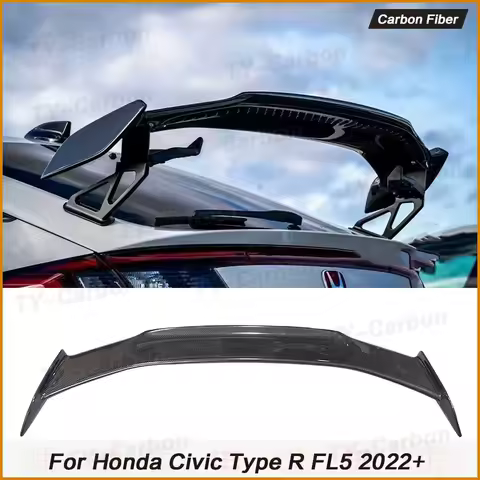 Real Carbon Fiber Rear Spoiler Trunk Wing for Honda Civic Type R FL5 MD Style 2022+ FRP