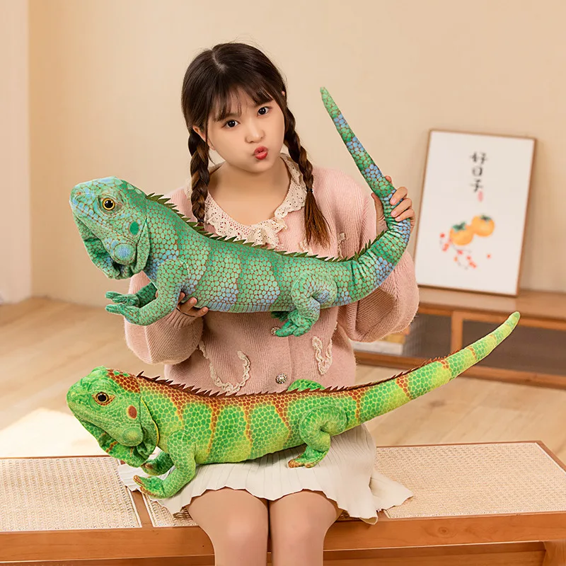 リアルなグリーン/ブラウンイグアナトカゲ置物モデルかわいい爬虫類