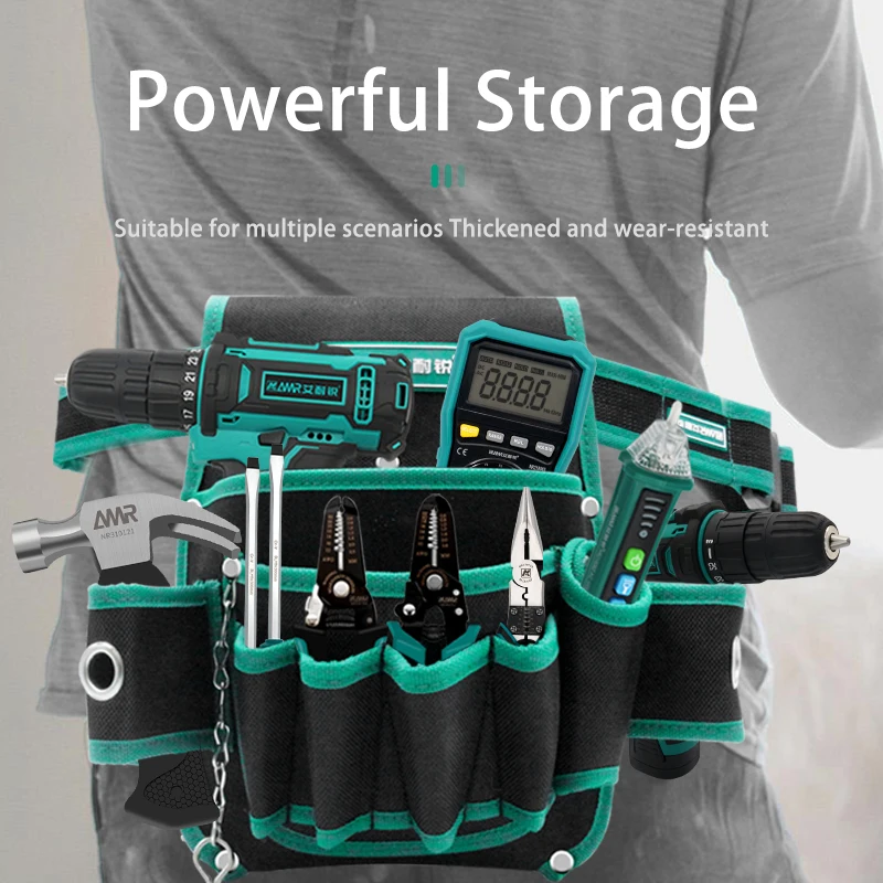 Multi-function Storage Bag Oxford Cloth Waist Pack Hardware Repair Tool Pocket Wrench Pliers Electrician Household Belt