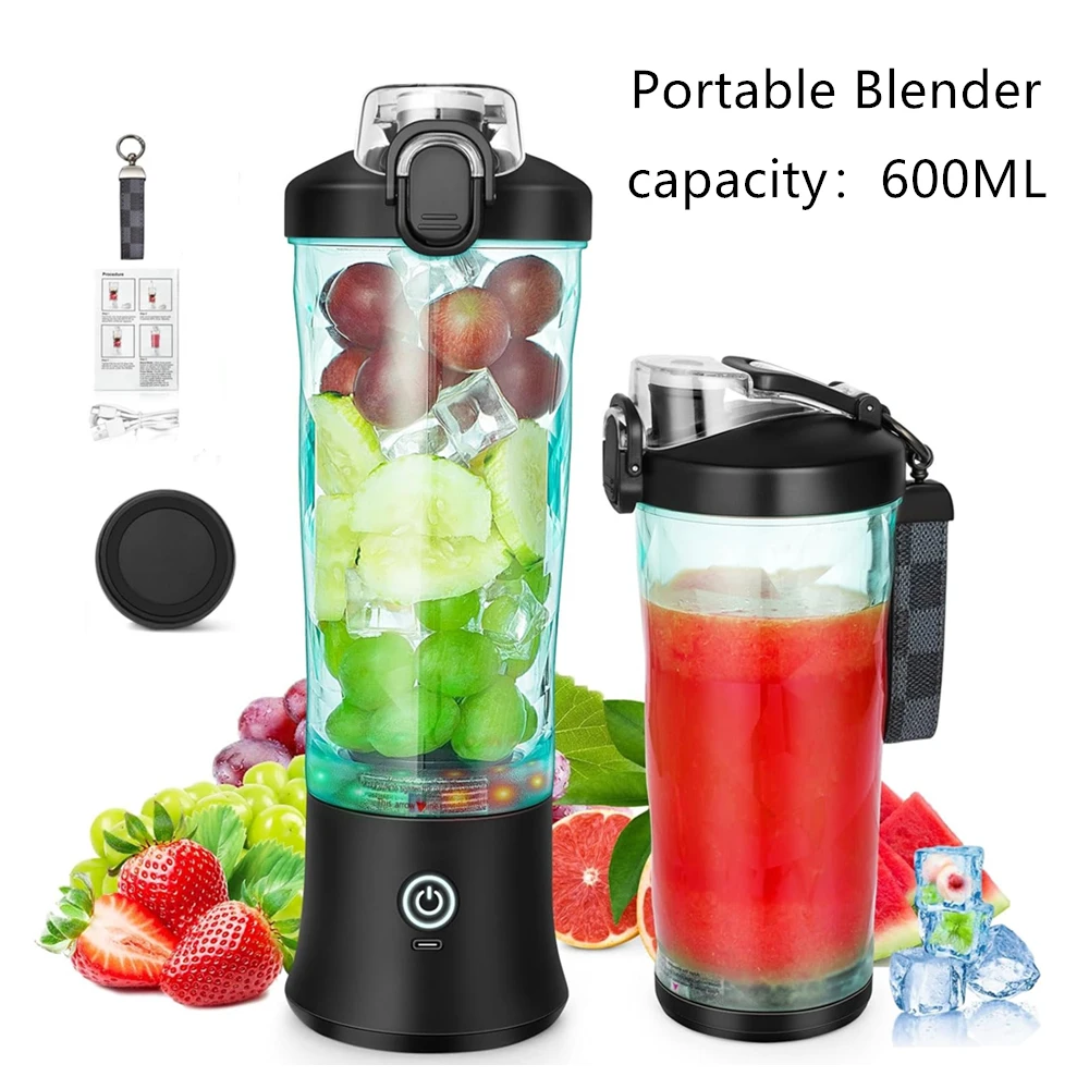 Portable Blender, Cordless, 18oz. Vessel, Personal Blender-for Shakes & Smoothies, BPA Free, Leakproof-Lid  USB-C Rechargeable