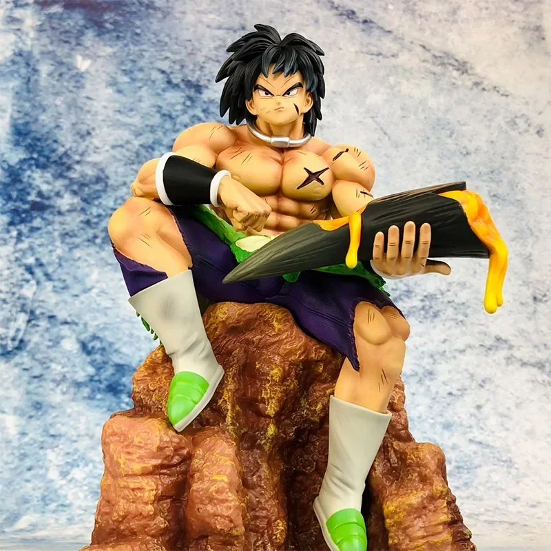 

24cm Dragon Ball Broli Action Figure Statue Saiyan Collection Sitting Anime Figures Posture Broly Figurine Gk Model Toys Gifts