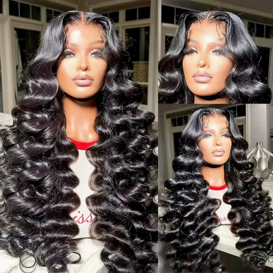 30 32 بوصة 200 الكثافة باروكة من شعر طبيعي اللون الطبيعي فضفاض موجة عميقة شعر مستعار 13x6 الدانتيل أمامي خصلات الشعر المستعار الإنسان للنساء