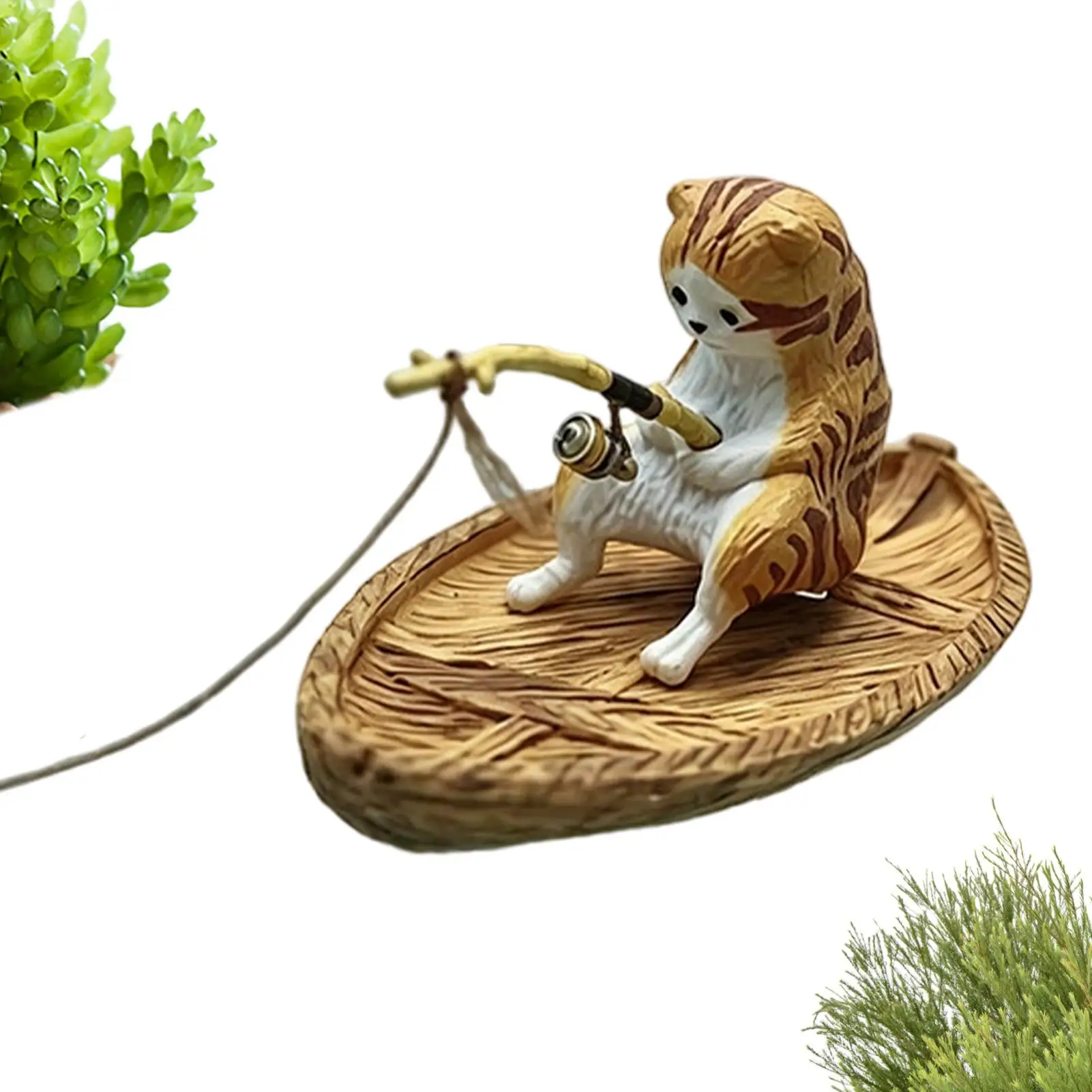 Aquarium-Dekorationen: Kätzchen beim Angeln – Harzfigur für Garten, Teich, Zuhause, Büro, Landschaftsgestaltung, Outdoor, Aquarien und Flüsse – Detail 6