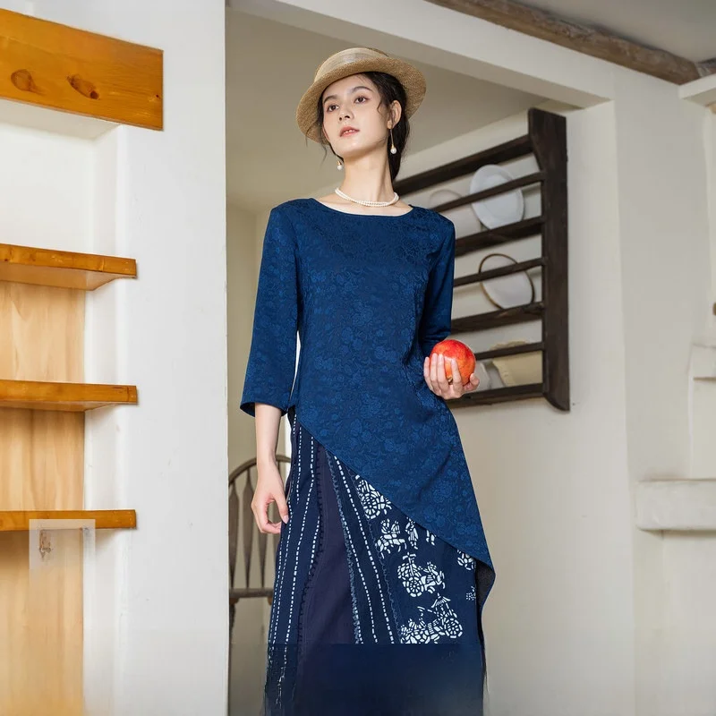 

New Autumn Winter Irregular Hem irt Women's round Ne ort Sve Casual Faion Polyester Blend a Life on the Left