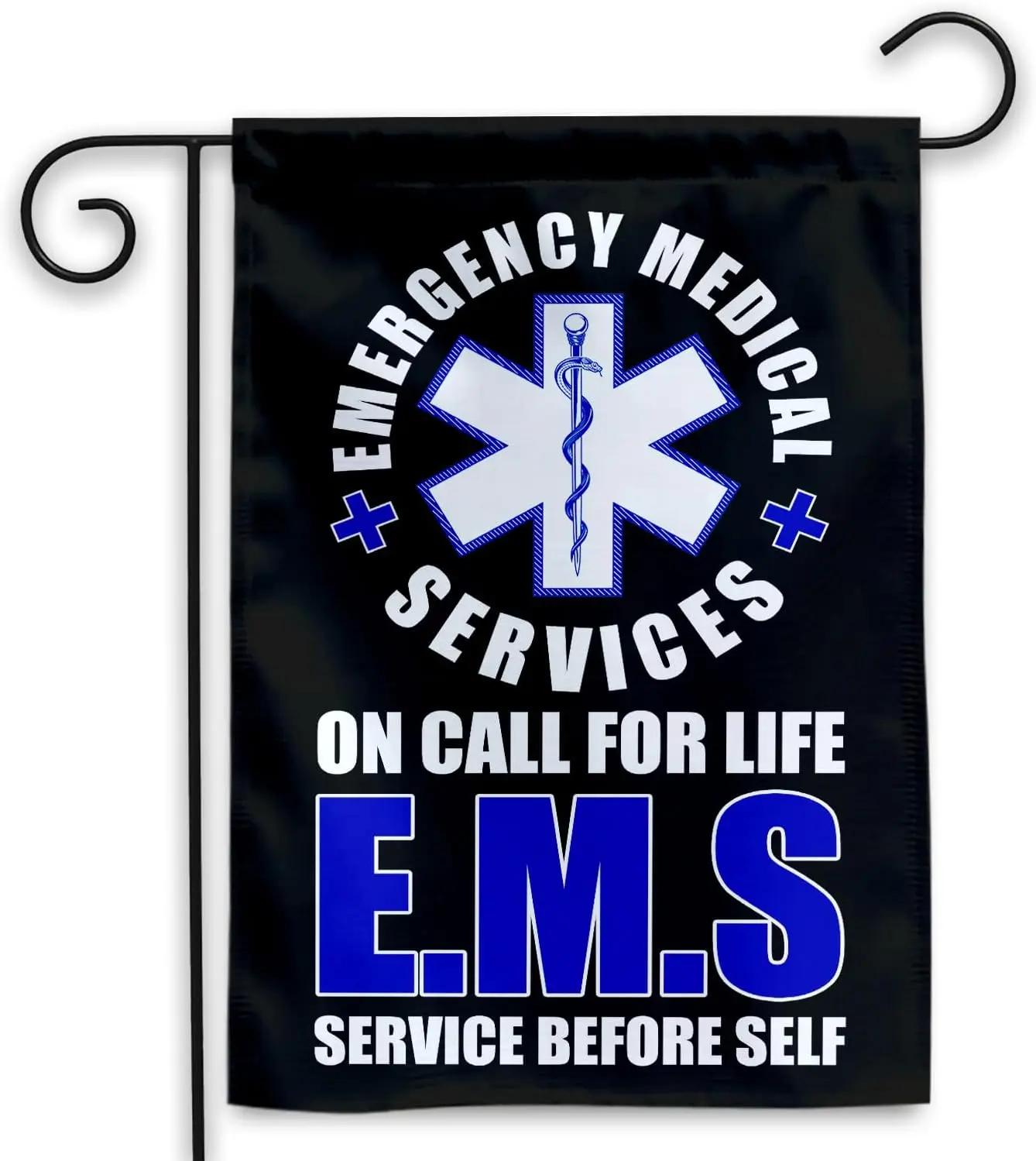 MAIANEY National EMS Garden Flag – Honor Emergency Medical Services Workers – Star of Life Yard Banner for Outdoor Decor, Ap EEL