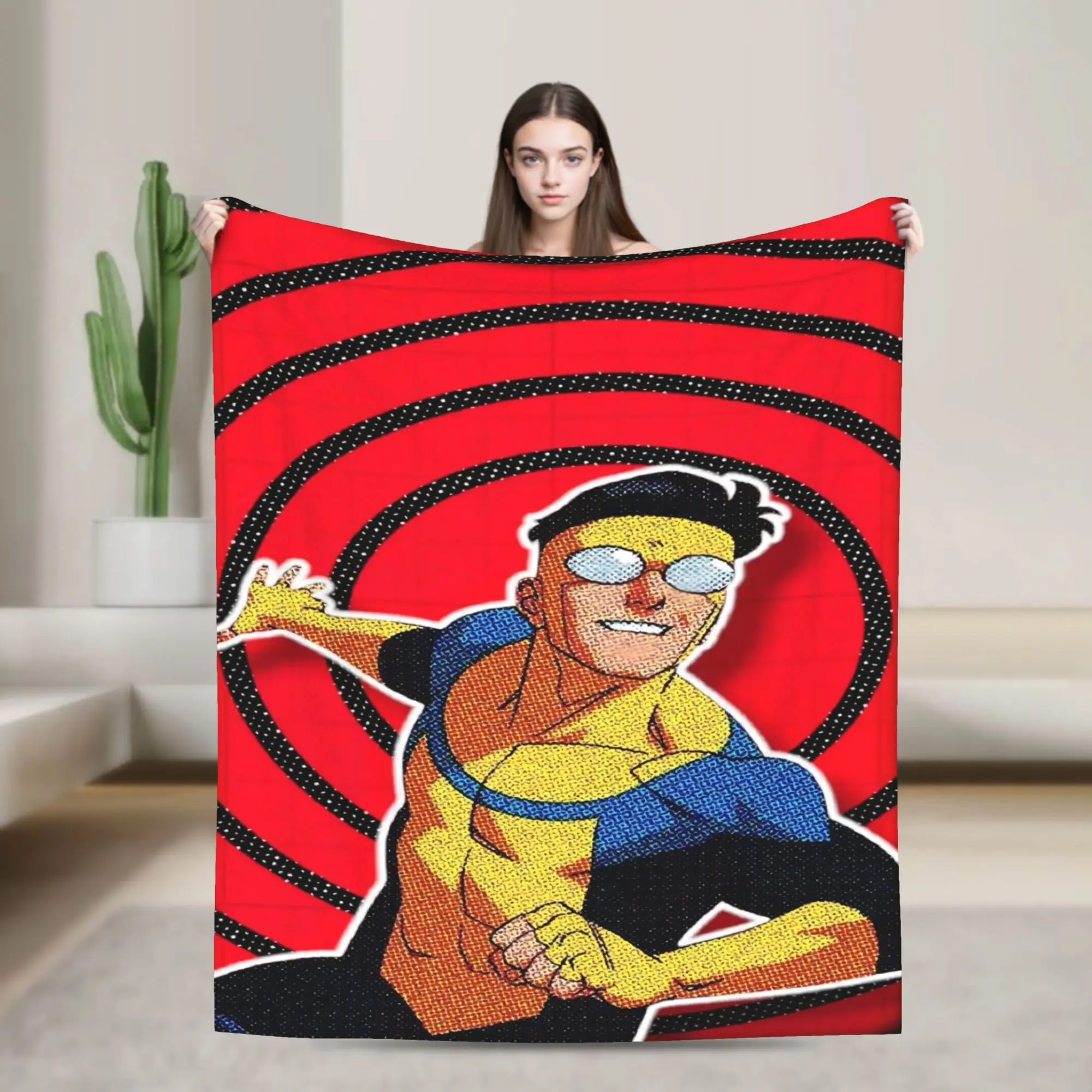 I-Invincible-S Warm Soft Blanket  Girls Boys Plush Throw Blanket Aesthetic Couch Chair Flannel Bedspread Sofa Bed Cover